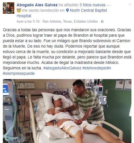 El abogado Alex Galvez, que acompaña a José de Jesús, padre de Brandon, informa sobre la situación del joven.