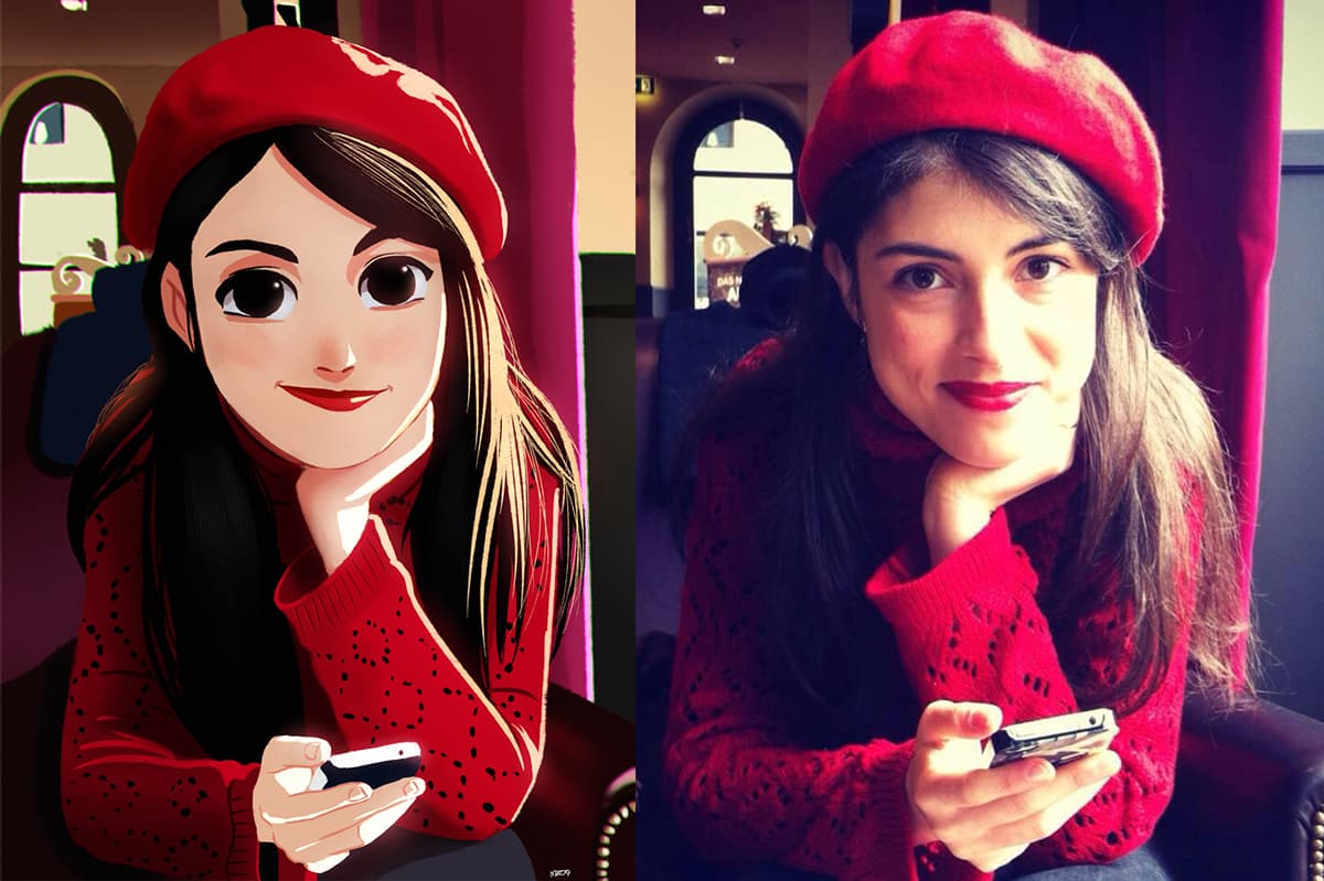 No obstante, la digitalización no es su único método de dibujo. También emplea la mano alzada, las acuarelas, etc.