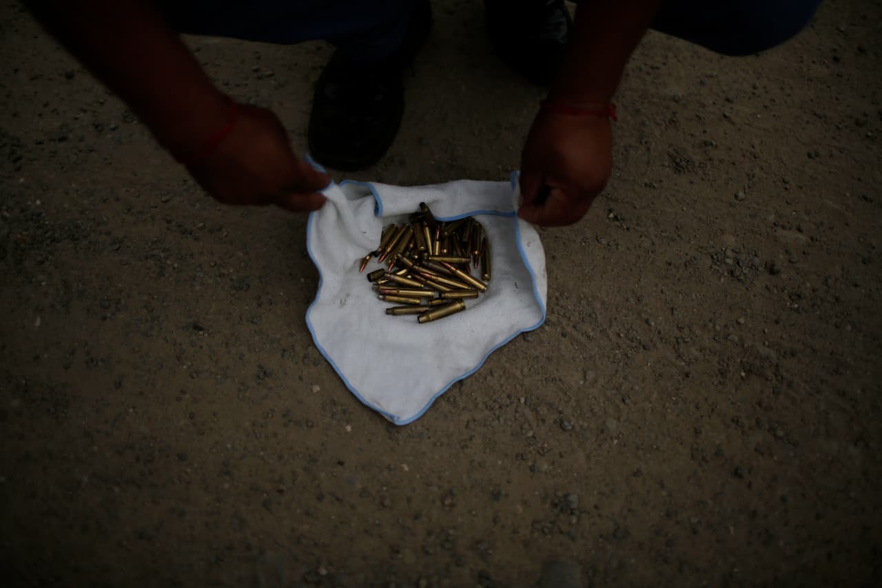 Casquillos de balas utilizados por la Policía Federal mexicana durante el encuentro, según uno de los manifestantes.