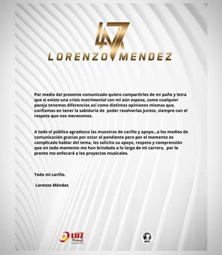 Mientras que el cantante lo informó a través de un
<b>comunicado</b>, la hija de 'La Diva de la Banda' lo hizo en varias entrevistas con los medios de comunicación, durante la promoción de su más reciente álbum 'Playlist'.
<br>