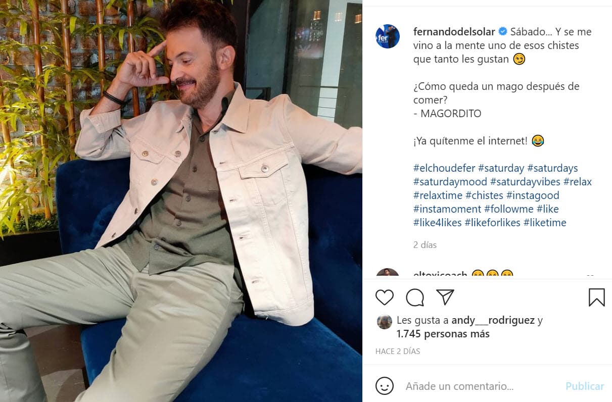 Los reporteros que hacían guardia en ese hospital, atentos a la situación de Silvia Pinal, fueron sorprendidos al ver al argentino saliendo de ahí y sin dar declaraciones, pues no se sabía que estuviera internado. Además, un día antes, él había publicado esta foto en su cuenta de Instagram con el siguiente mensaje: "Sábado...y se me vino a la mente uno de esos chistes que tanto les gustan. ¿Cómo queda un mago después de comer? 'Magordito' 
<b><a href="https://www.instagram.com/p/CQ4T3etn6_H/" target="_blank">¡Ya quítenme el internet!</a></b>". 
<br>