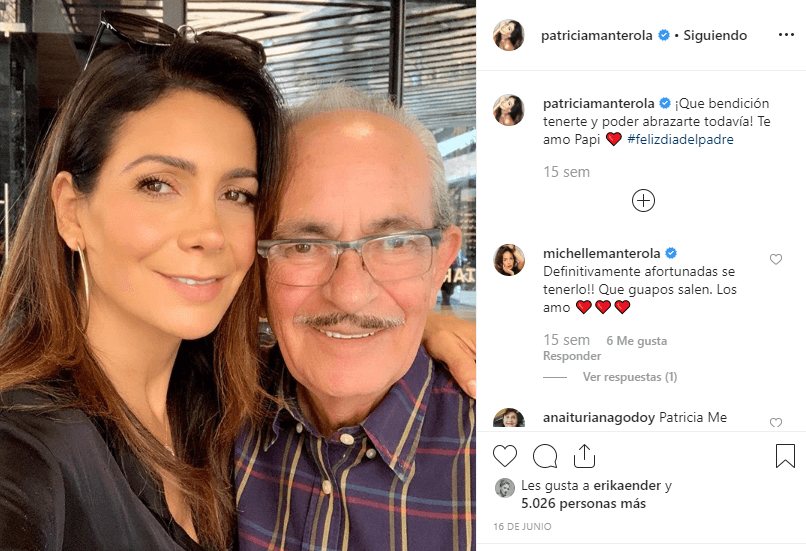 En junio pasado, la actriz se dijo afortunada de poder tener a su padre. “¡Que bendición tenerte y poder abrazarte todavía!”, mencionó.