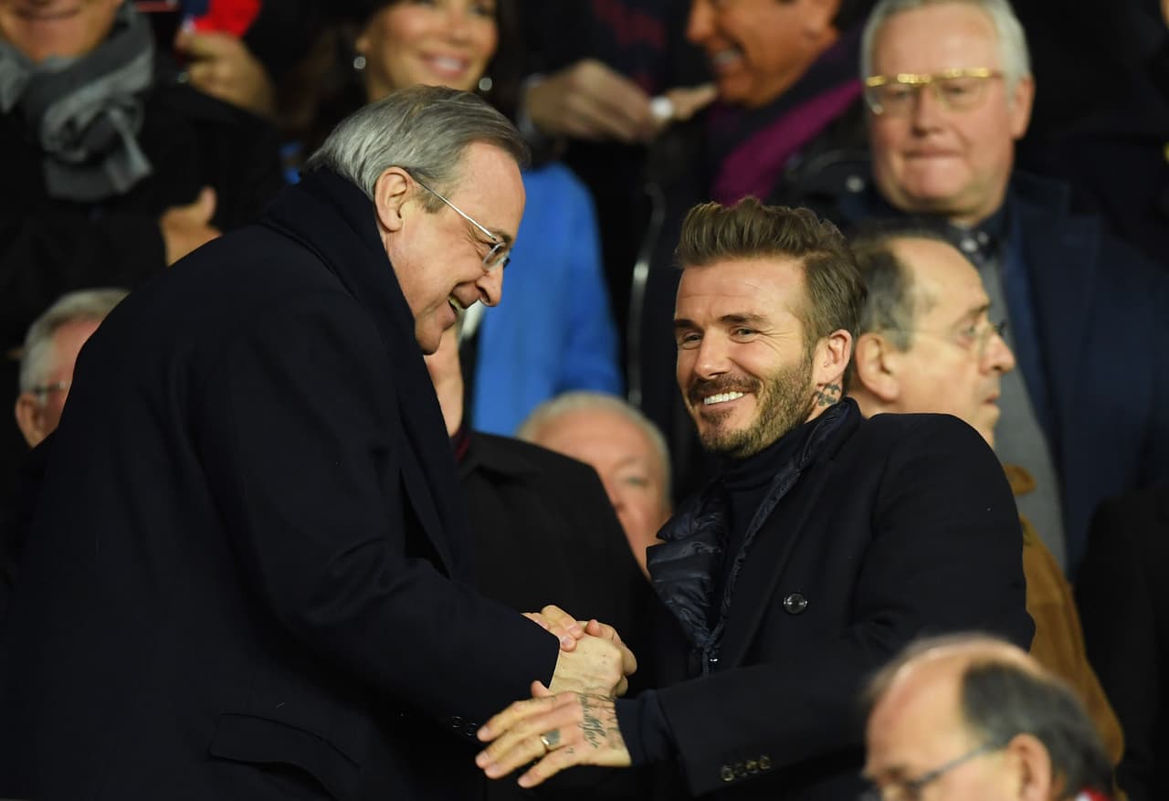 Sin embargo, con el saludo del presidente de Real Madrid, Florentino Pérez, pronto se supo la preferencia de Beckham.
