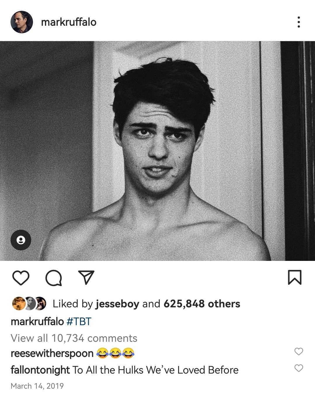 Mark Ruffalo publica foto de Noah Centineo