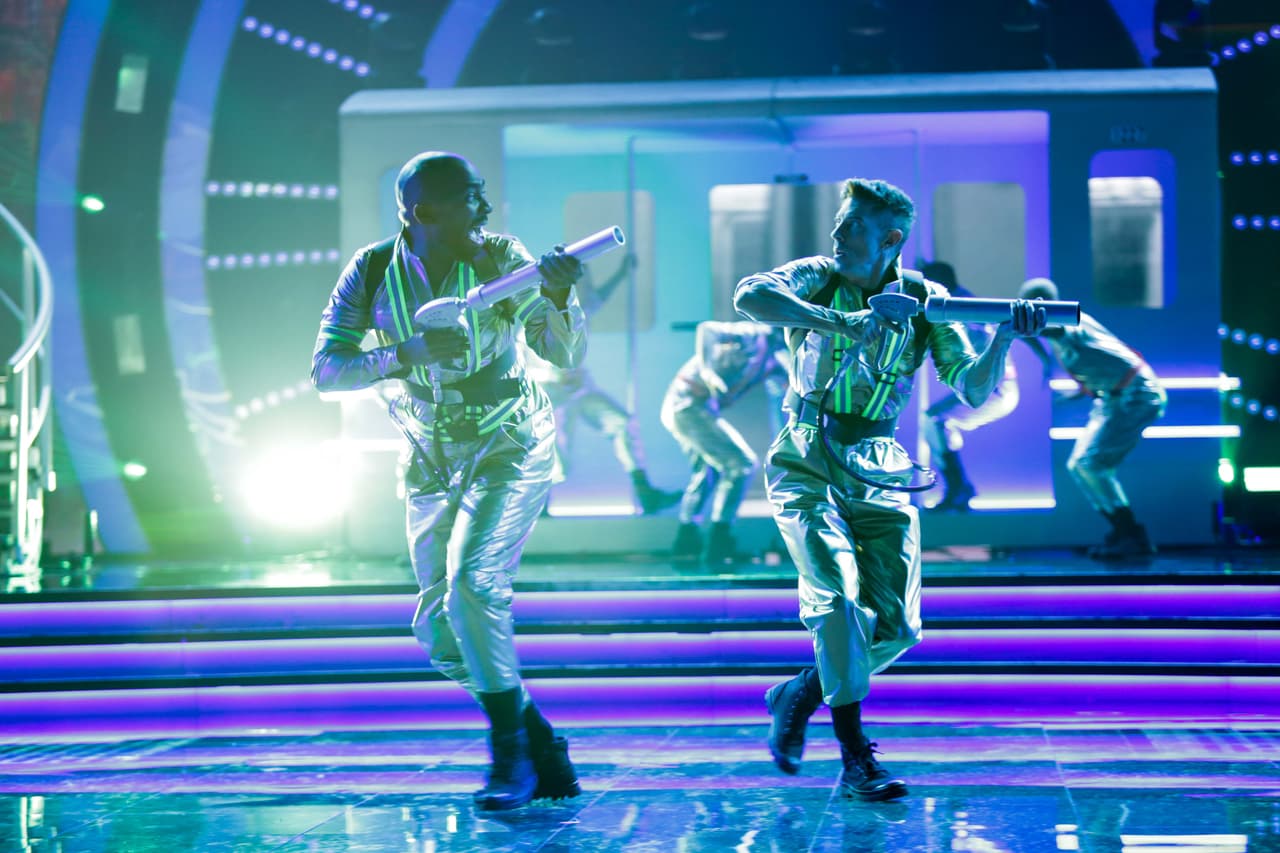 Todos en su papel de 'Cazafantasmas', montaron un performance muy divertido.