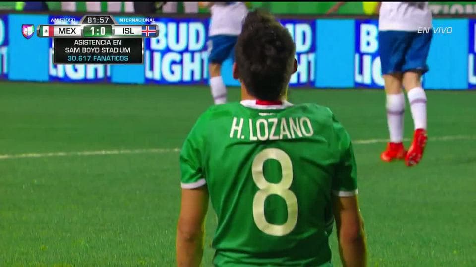 Disparo afuera de Hirving Rodrigo Lozano