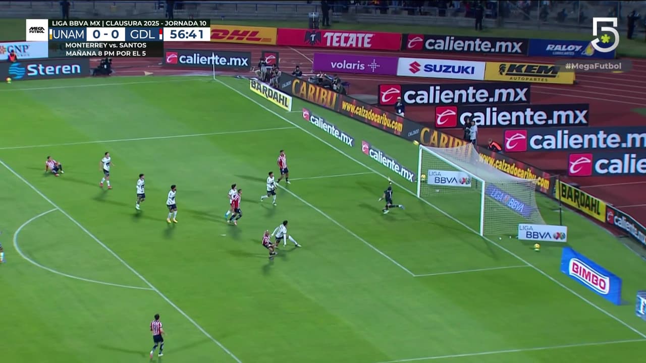 ¡El travesaño salva a Pumas! Chicharito se queda muy cerca de abrir el marcador