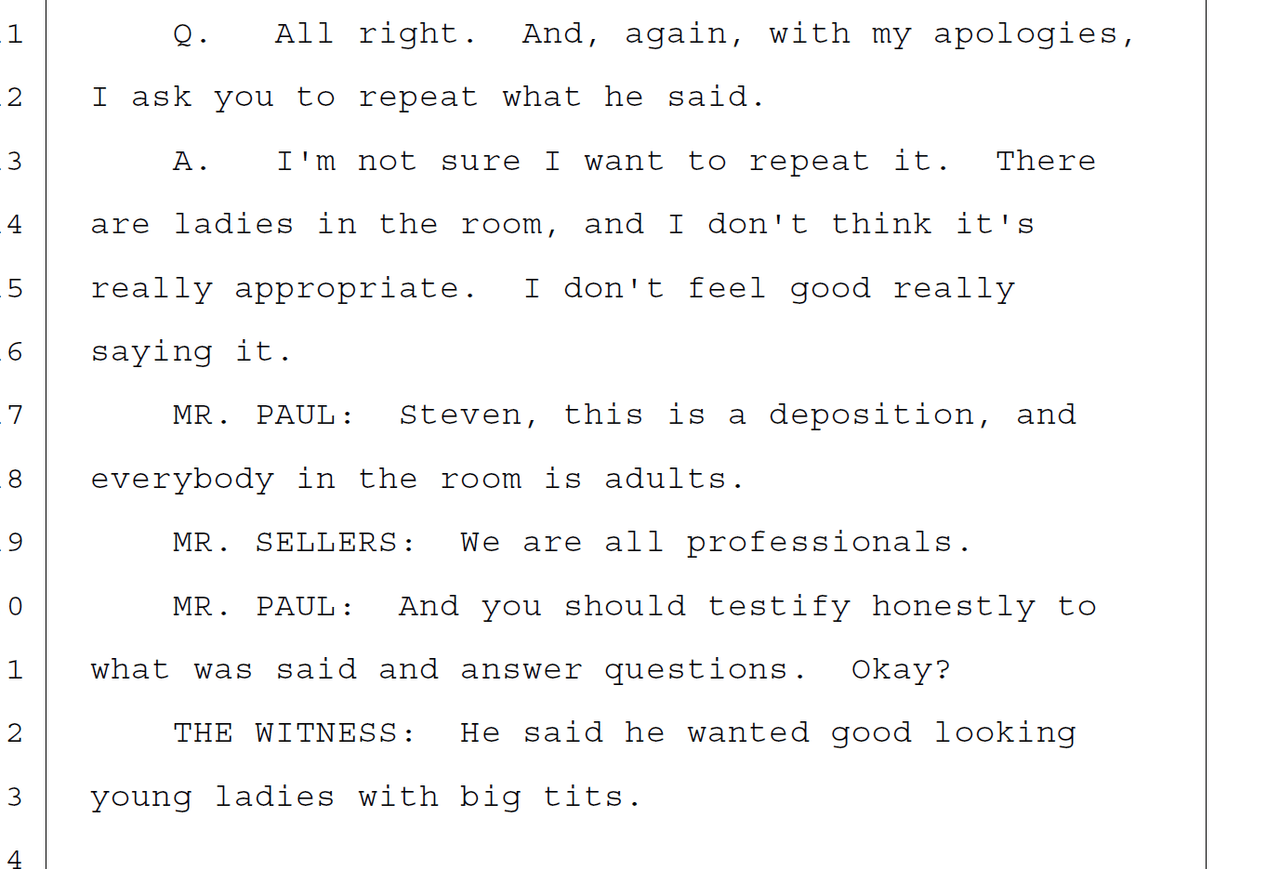 Una imagen de pantalla de la declaración jurada del presidente ejecutivo de Alternative Staffing, Inc, Steven Swerdloff, incluida en una denuncia federal actual de discriminación laboral.