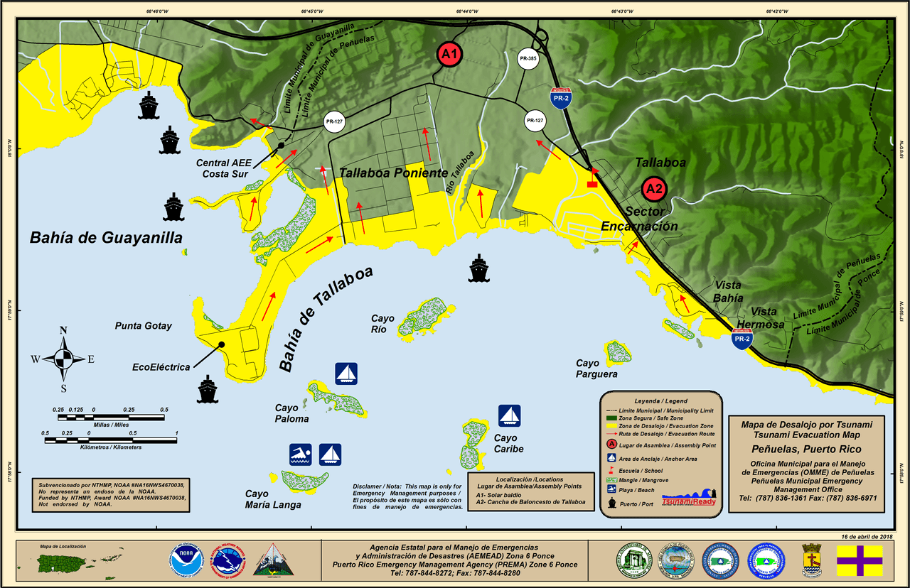 Mapa de desalojo de Peñuelas