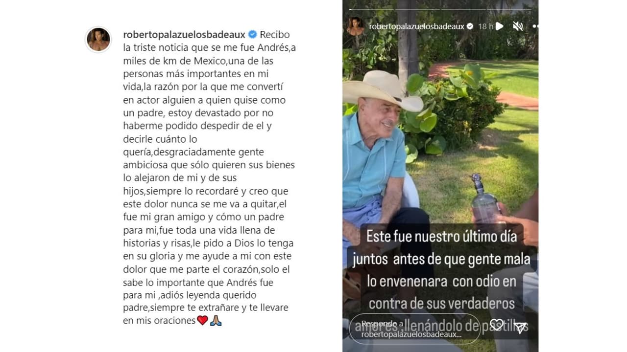 Roberto Palazuelos publicó estos mensajes en Instagram.
