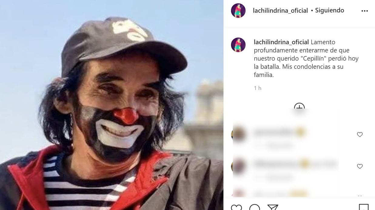 Otro ícono de la cultura de la televisión, María Antonieta de las Nieves, 'La Chilindrina', se despidió así de su colega: "Lamento profundamente enterarme de que
<b><a href="https://www.instagram.com/p/CMKjLURliHS/?igshid=knc5k1gnquqp" target="_blank"> nuestro querido 'Cepillín' perdió hoy la batalla</a></b>. Mis condolencias a su familia".