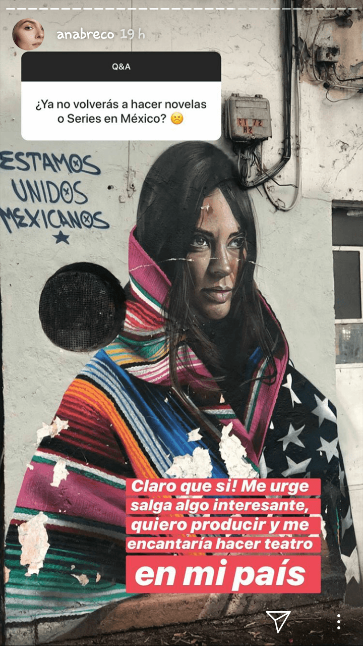 De esta manera respondió: "Claro que sí (haré telenovelas o series en México). Me urge salga algo interesante, quiero producir y me encantaría hacer teatro en mi país".