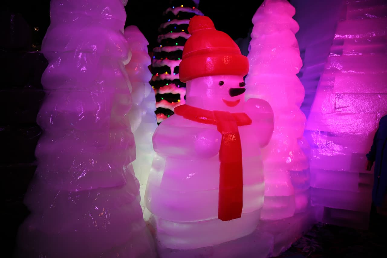 Las criaturas de la selva tropical dejaron espacio para las tradicionales figuras navideñas de los estadounidense.