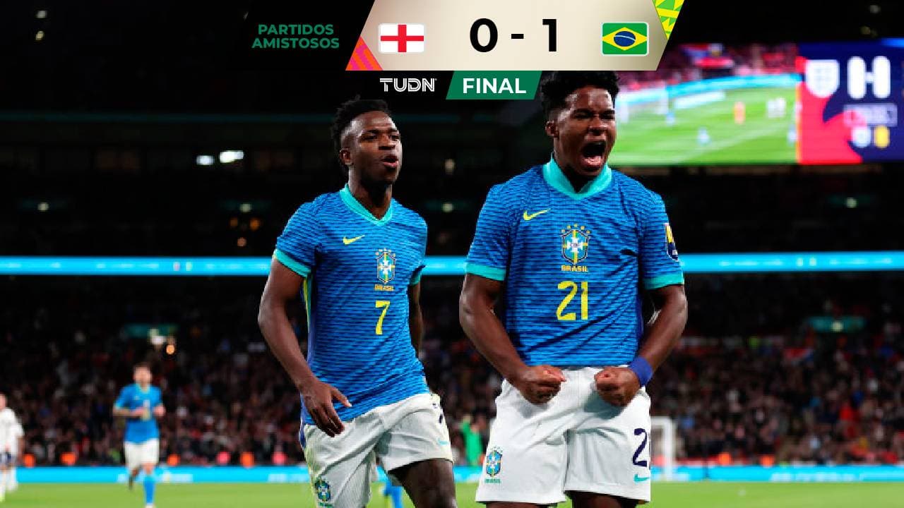 Brasil, con gol de Endrick, vence a Inglaterra en amistoso en Wembley