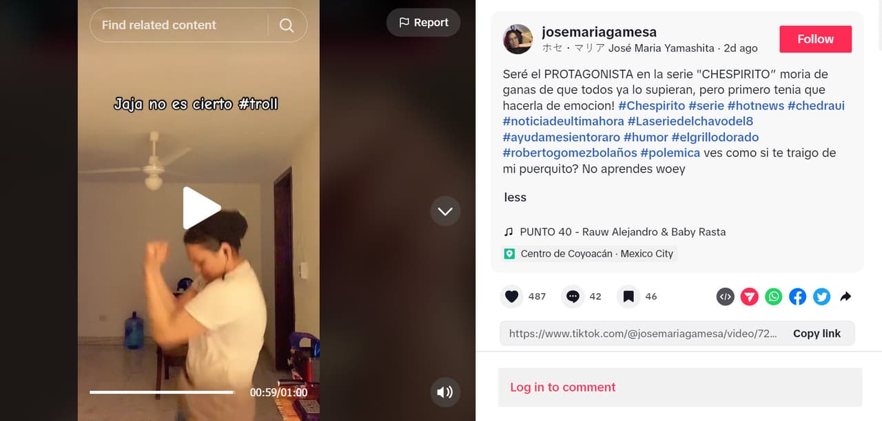 José María Gómez desmiente ser hijo de 'Chespirito'.