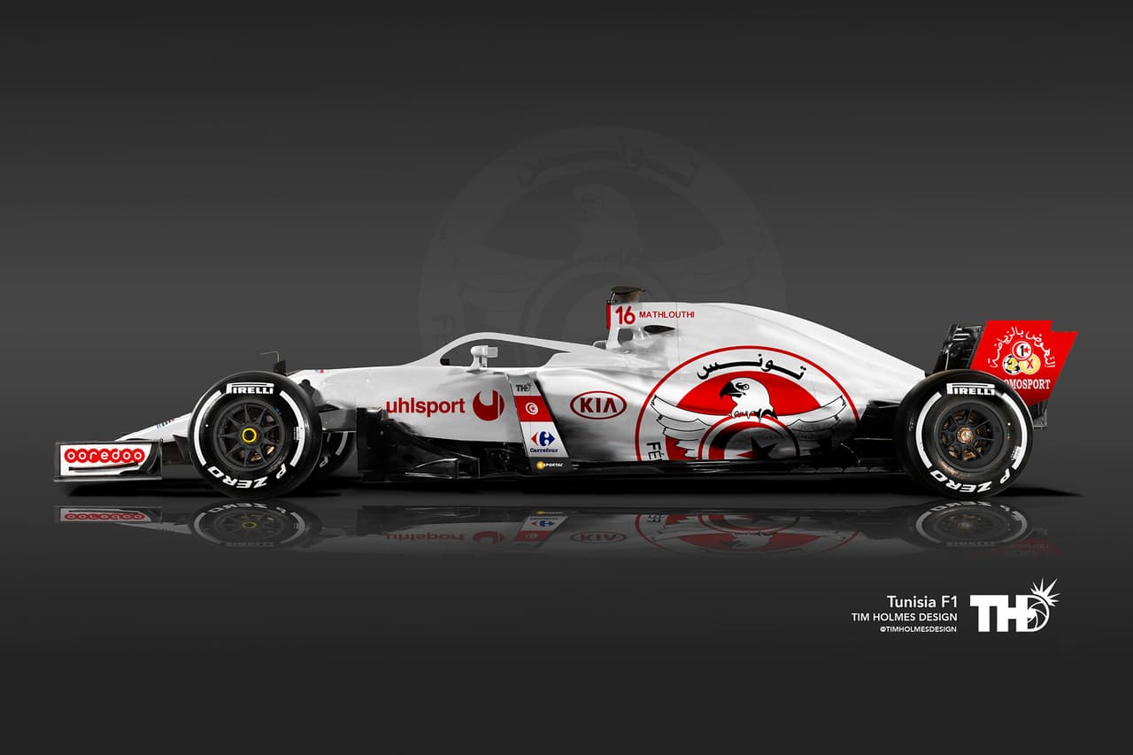<b>Túnez</b>
<br>El águila de la Federación Tunecina de Fútbol es la figura principal en el diseño de este auto donde el blanco es el principal color.
<br>Jugador: N° 16 Aymen Mathlouthi (portero)