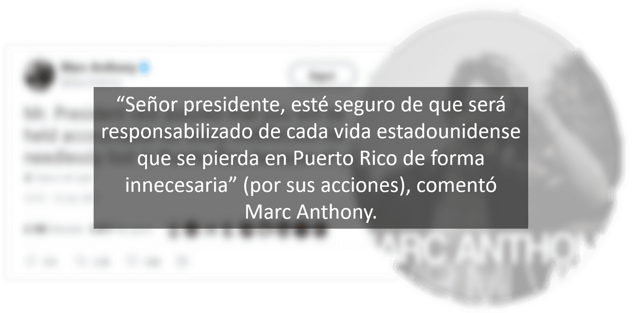 Los mensajes de Marc Anthony y Donald Trump en Twitter.