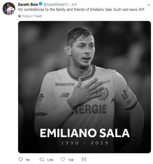 Desde el Real Madrid, además de un comunicado del club, Gareth Bale también quiso solidarizarse con las familias.