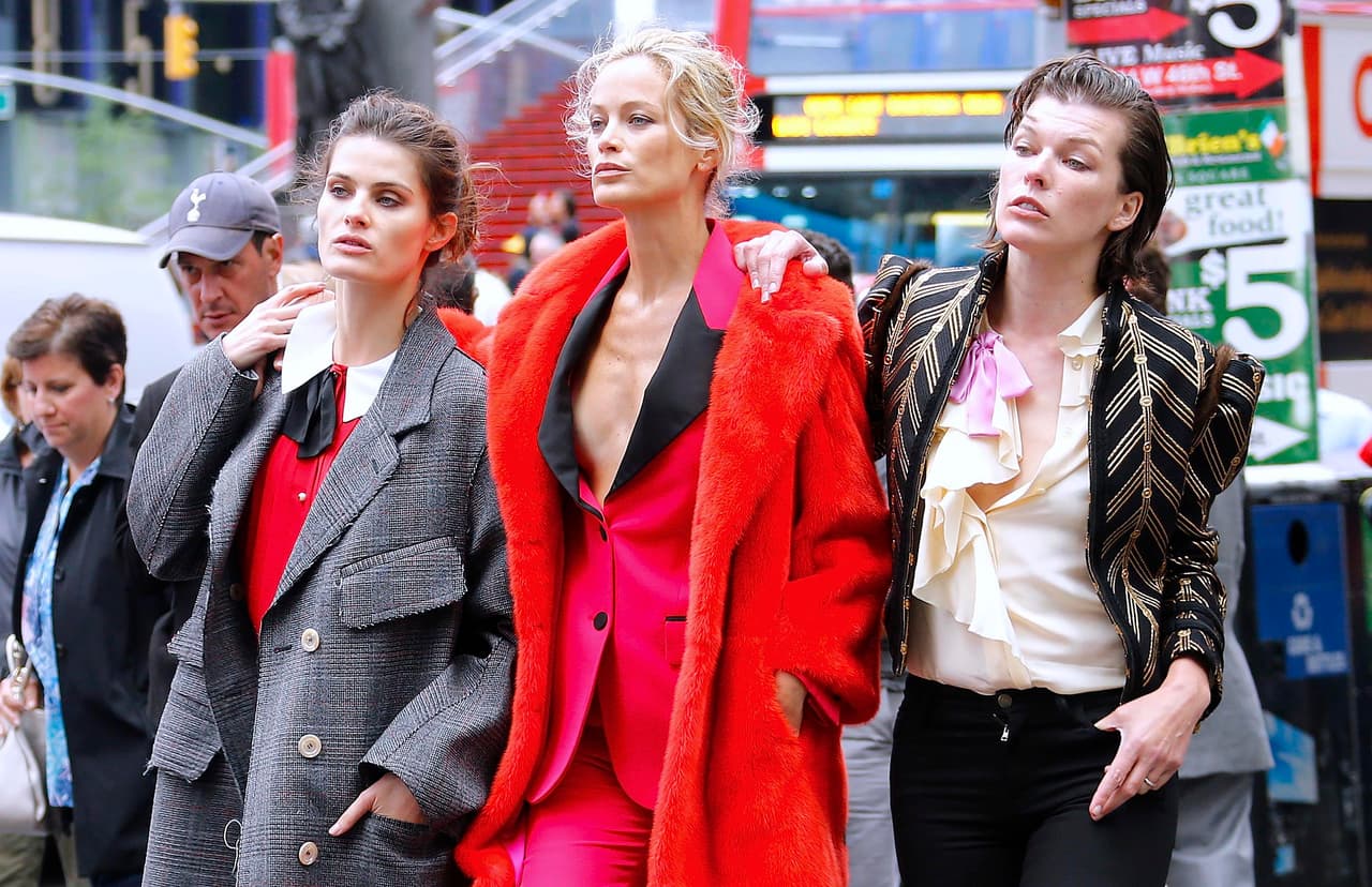 Las fotos se tomaron en pleno Times Square, rodeados de cientos de turistas.