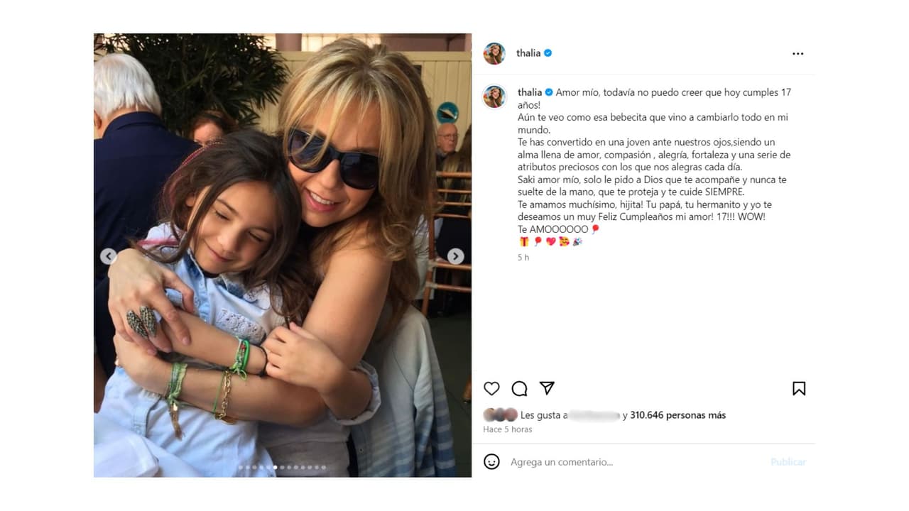 Sabrina es la hija mayor de Thalía y Tommy Mottola.