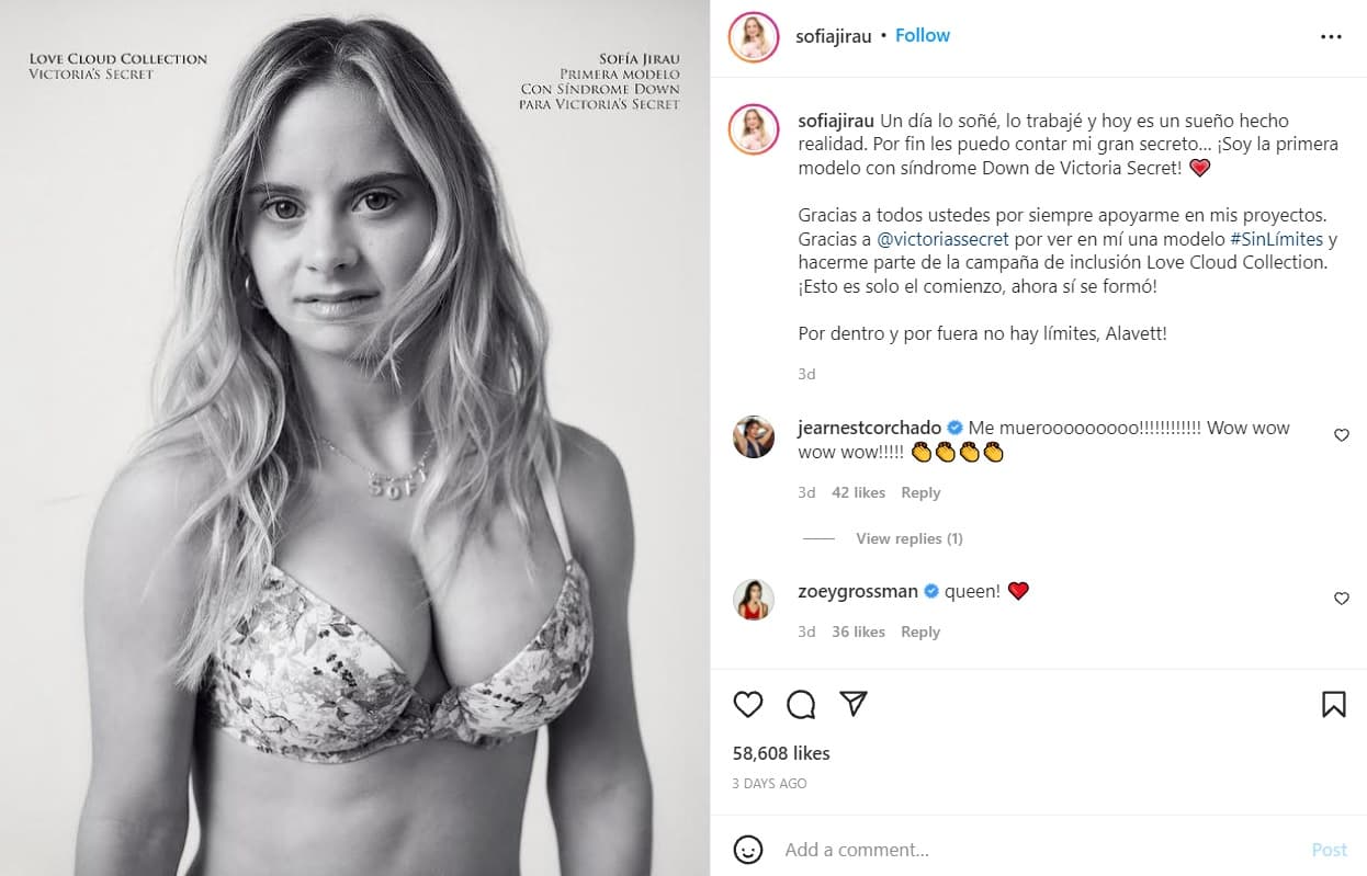 Sofía Jirau fue parte de la campaña 'Love Cloud Collection' y agradece a la compañía por verla como una modelo "sin límites".