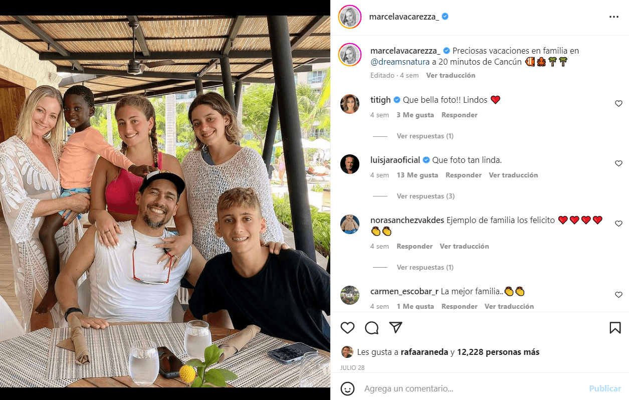 Rafael Araneda y su familia de vacaciones.