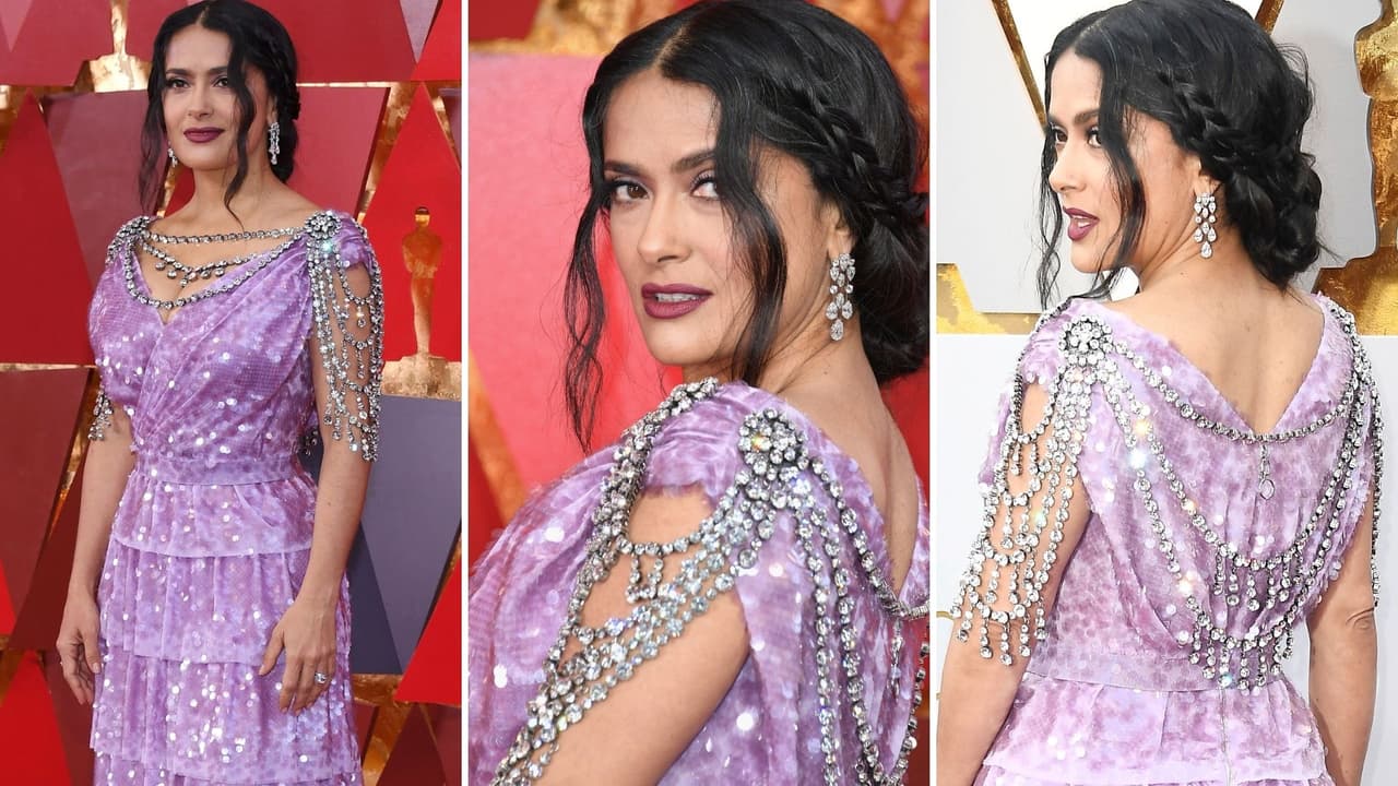 Salma Hayek arrasó en la alfombra de los galardones de 2018