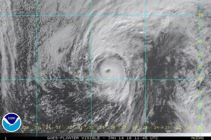 Alex, primer huracán que se forma en enero desde 1938