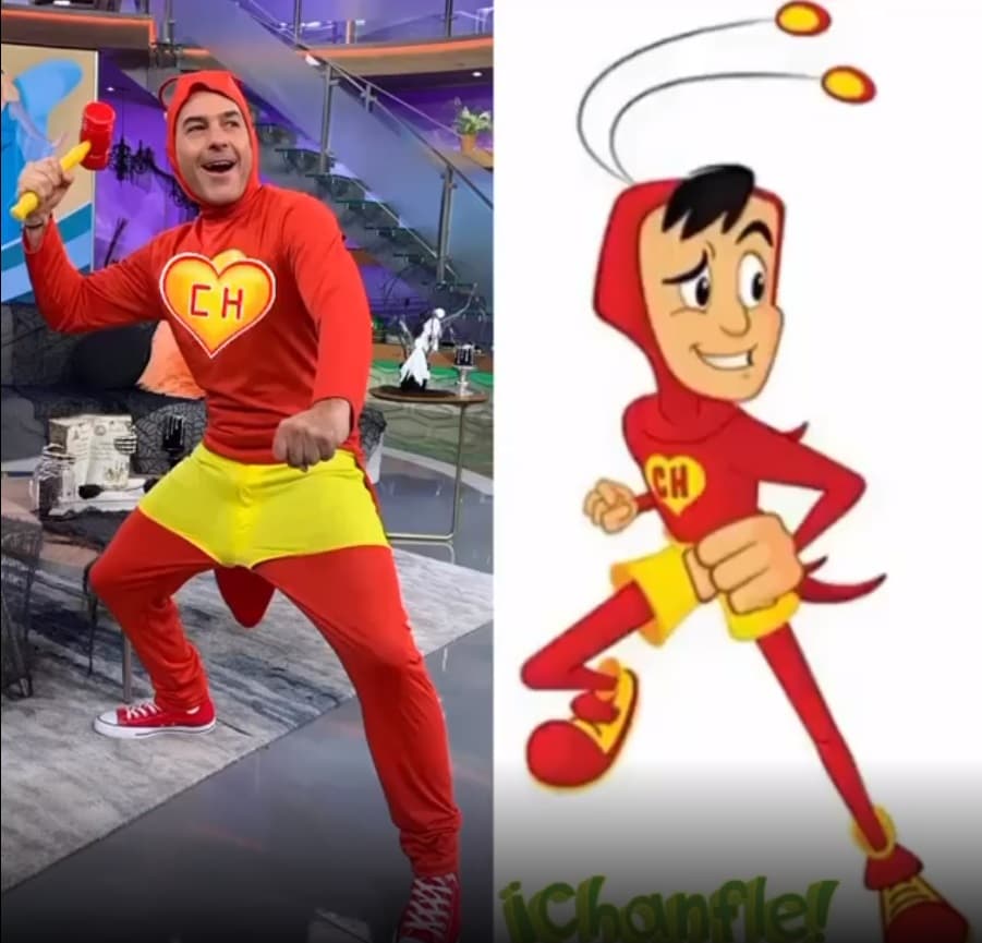 Con todo y el 'chipote chillón', Carlos Calderón posó como el cómico personaje mexicano.