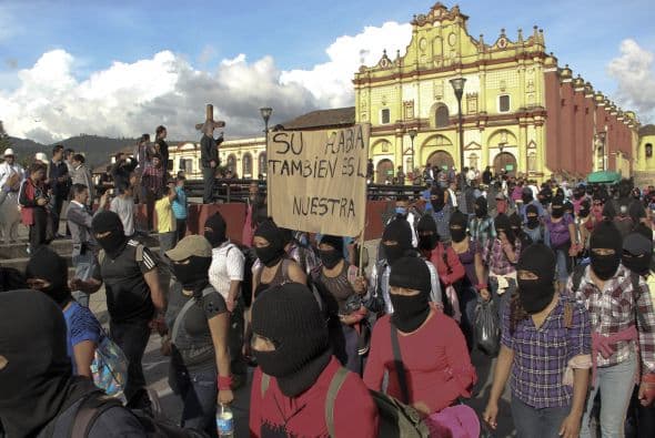 Una protesta más ocurrió en San Cristobal de las Casas, en el estado de Chiapas.