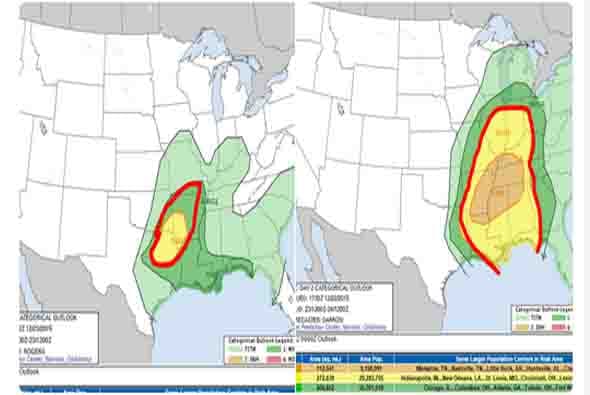 Mapa de Eduardo El Tiempo sobre los pronósticos.