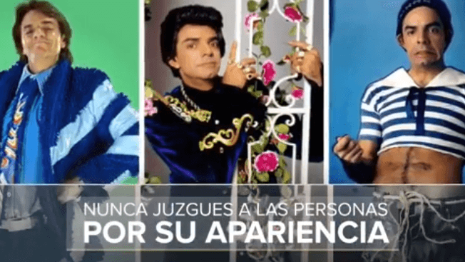 El comediante utilizó una serie de fotografías de los personajes que ha interpretado para darle la tercera lección: “Nunca juzgues a las personas por su apariencia, porque tienes un 
<b><a href="https://www.univision.com/galavision/cual-es-tu-personaje-favorito-de-derbez-fotos">papá con muchos personajes</a></b>” .
<br>