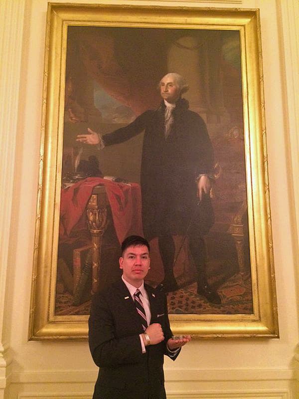 Oscar Vazquez en la Casa Blanca antes del informe del Estado de la Unión