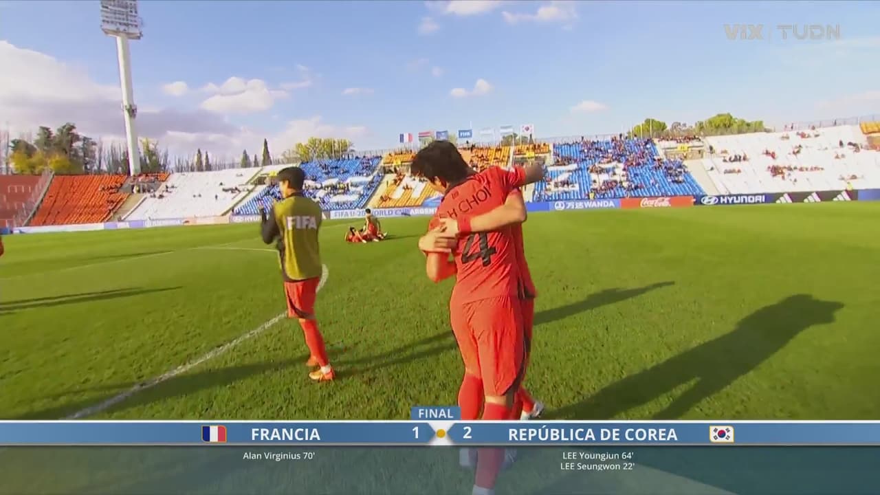Corea del Sur sorprende y derrota 2-1 a Francia en el Mundial Sub-20