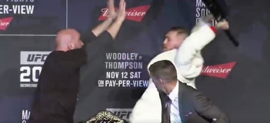 Conor McGregor casi le avienta una silla a Eddie Alvarez