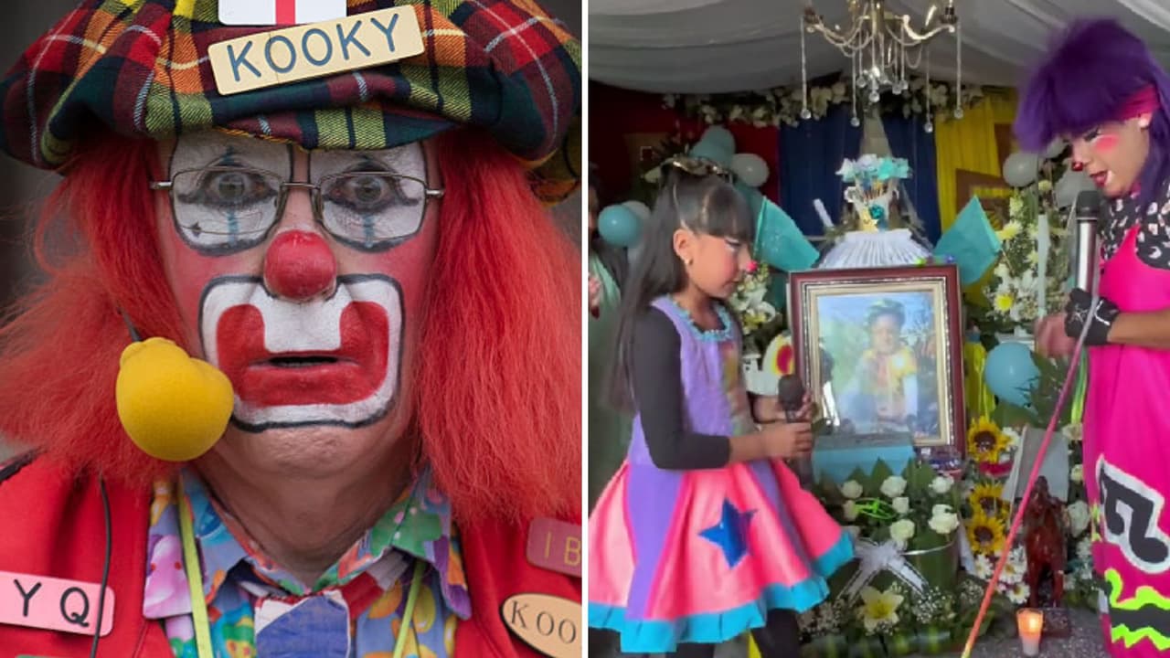 Payasito asiste a un evento infantil y rompe en llanto al darse cuenta de que era un funeral