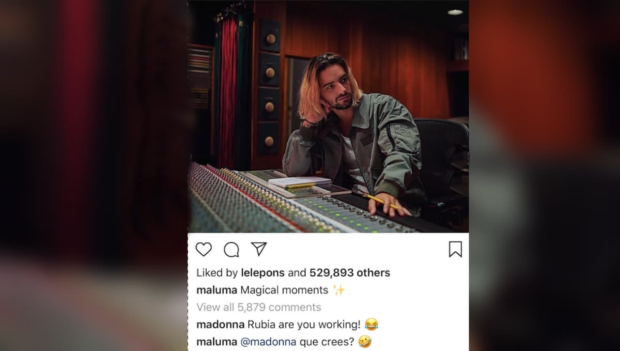 Bajo esta foto que publicó Maluma en Instagram fue que Madonna le dejó saber que anda siguiendo sus pasos.