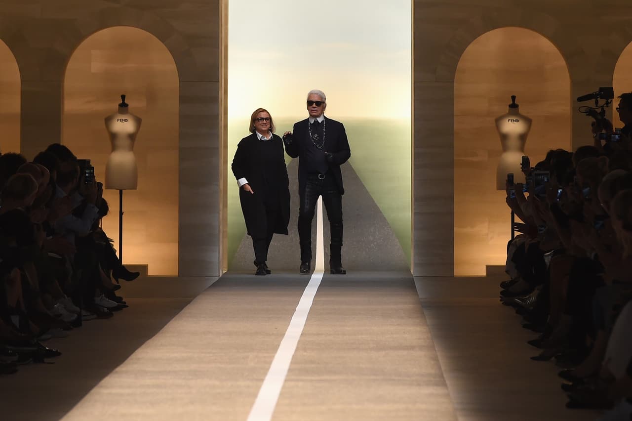 Silvia Venturini Fendi and Karl Lagerfeld