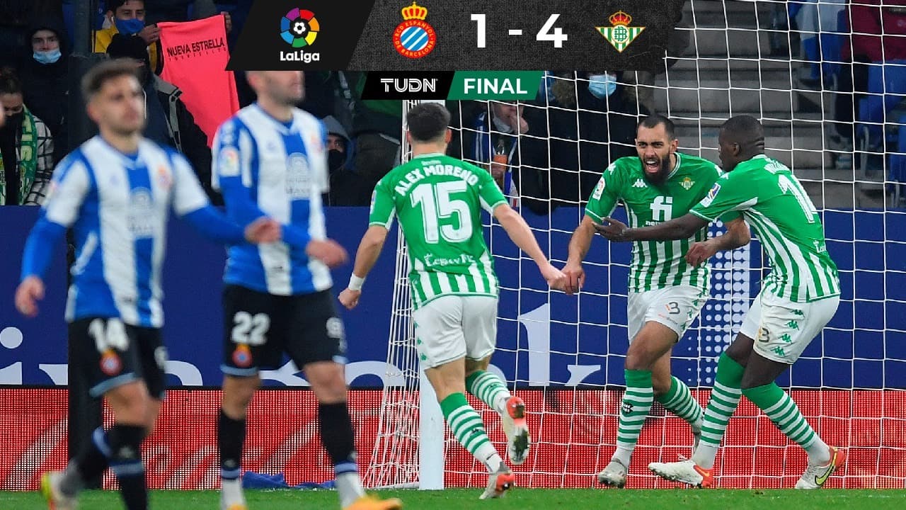 Betis 'cuida' a Guardado y Lainez en goleada sobre Espanyol