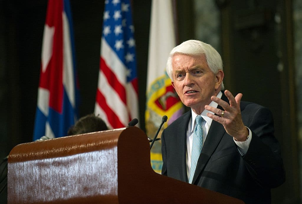 The president and CEO of the US Chamber of Commerce, Thomas J. Donohue, in Havana, Cuba, May 29, 2014