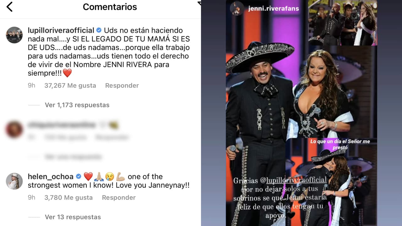 Mensajes de apoyo de Lupillo Rivera a Chiquis y sus hermanos.