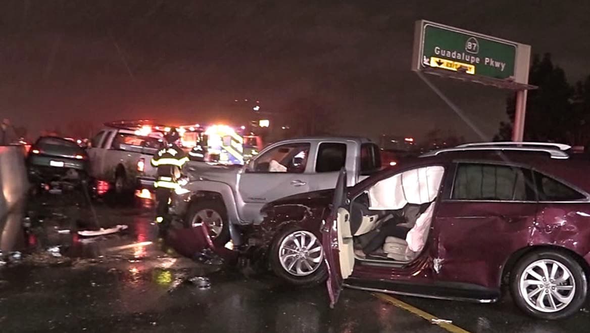 Choque múltiple sobre la I-280 en dirección norte en San José deja 3 personas hospitalizadas