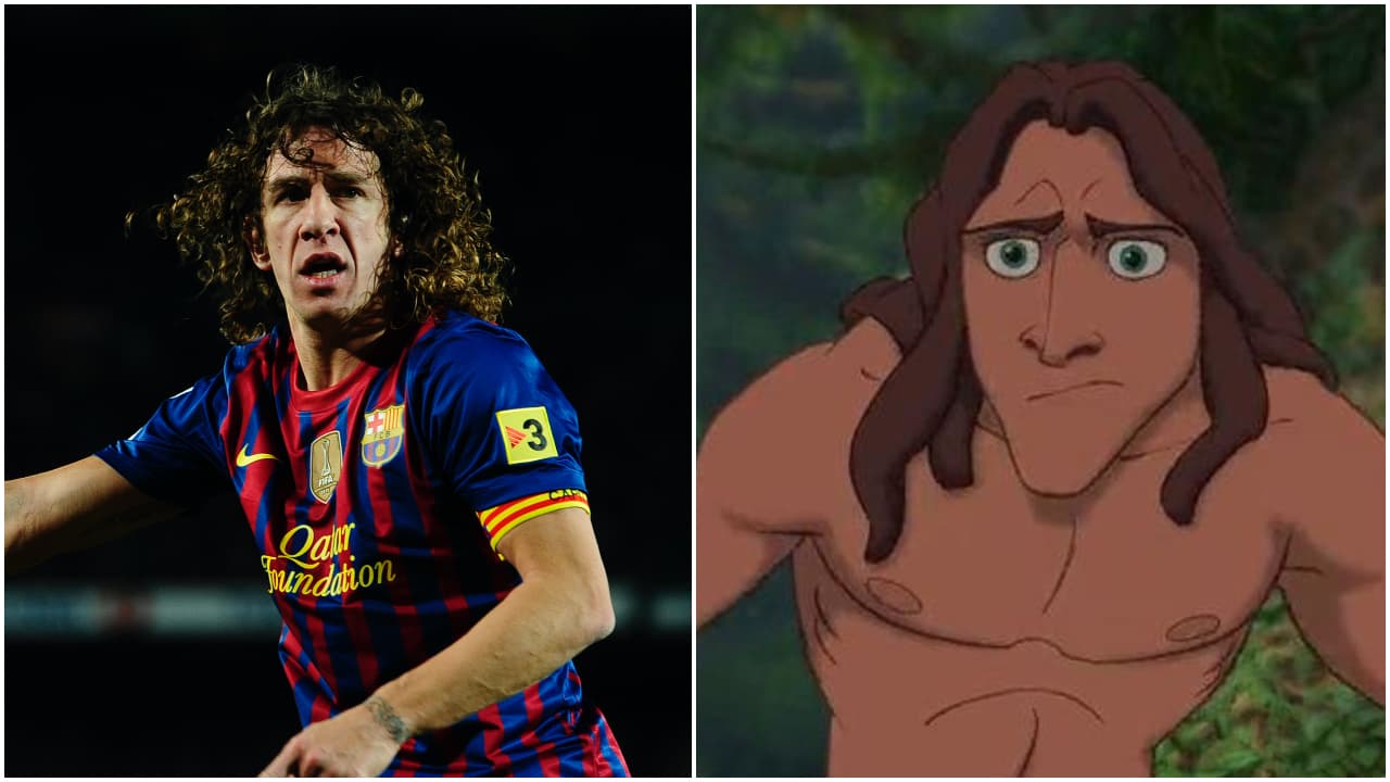 <b>Carles Puyol y Tarzán</b>
<br>El capitán del mundo con Barcelona y con España en Sudáfrica 2010, carles Puyol, es parecido al personaje protagonista de la película Tarzán.
