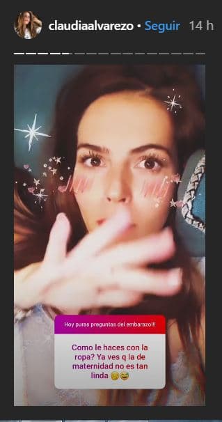 "Los jeans y todos los pantalones que tengo sí son de maternidad, pero todo lo demás es mío. Pero a ver qué va a pasar cuando cumpla 8 o 9 meses que ya va a ser una panzota", resaltó. 
<br>