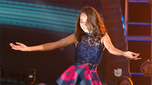 La joven se gozó su momento al máximo.