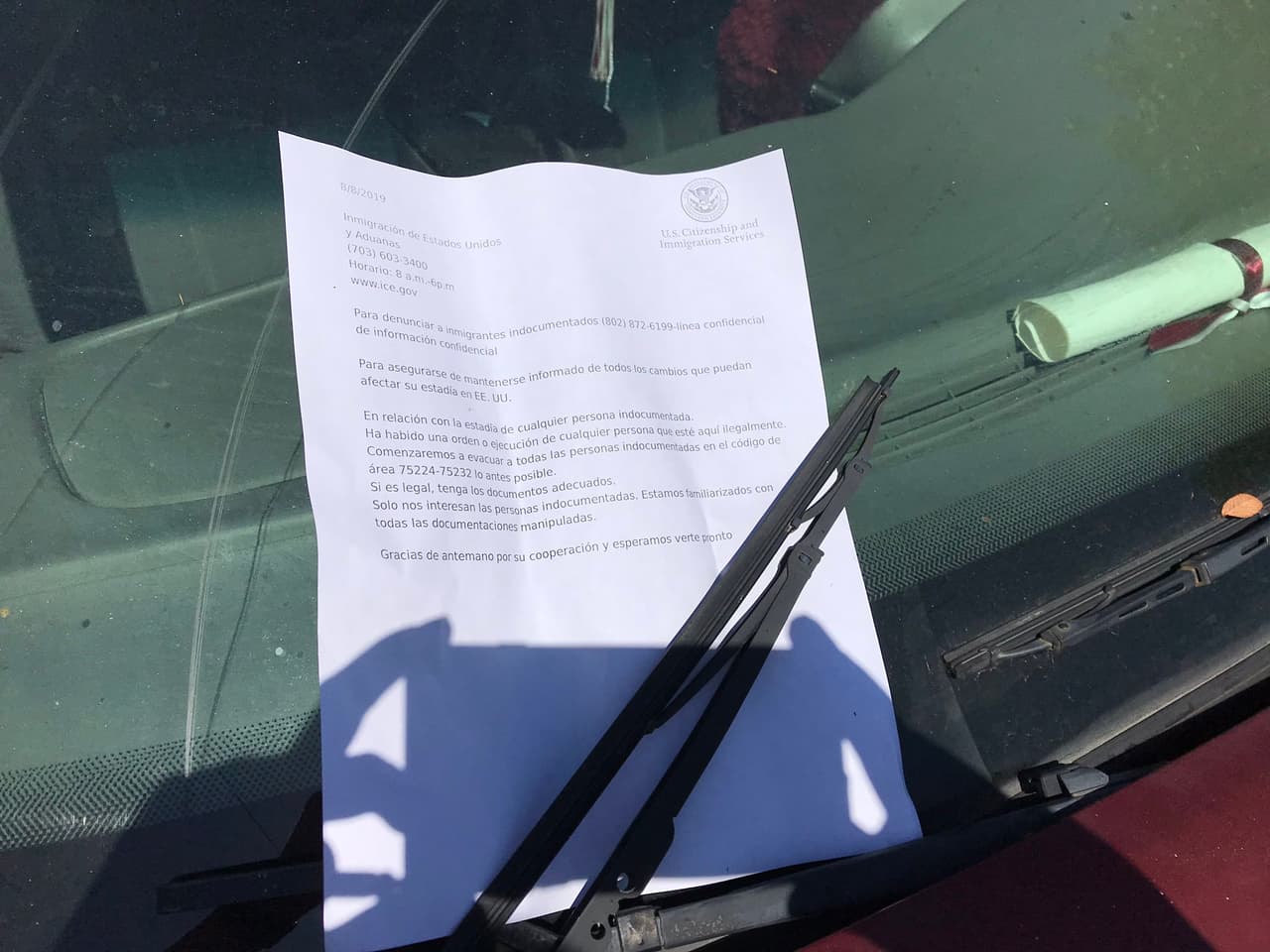 Inquietud en una comunidad por una carta que amenaza a la comunidad indocumentada en el Metroplex