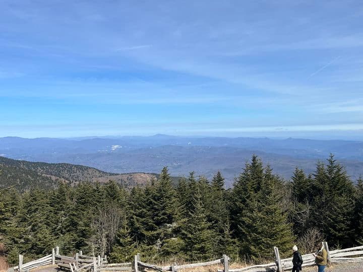 Los senderos fáciles en la cumbre exploran el bosque de abetos de Fraser, mientras que una amplia red de senderos desafiantes, incluido el sendero estatal Mountains-to-Sea, se extiende hacia áreas silvestres adyacentes y conduce a oportunidades para mochileros dentro del Bosque Nacional Pisgah.