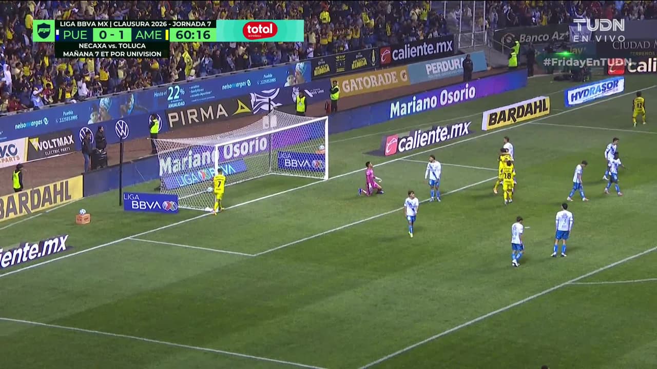 ¡GOL!  anota para América. Isaías Violante
