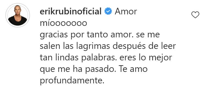 El exintegrante de Timbiriche reaccionó hasta las "lágrimas" y le reiteró a su esposa su profundo amor.
<br>