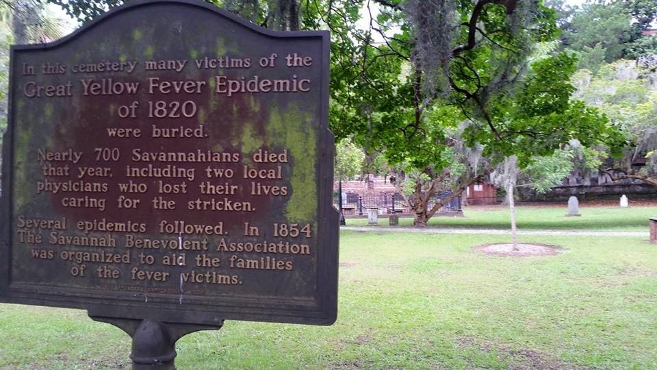 Muchos creen que las víctimas de la epidemia de fiebre amarilla de 1820 están destinadas a este reino terrenal. En 1820, esta enfermedad diezmó una décima parte de la población de Savannah y le siguieron nueve epidemias más: una en 1876 mató a más de 1,000.